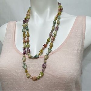 VINTAGE BOHO MULTICOLOR BEADED LONG NECKLACE